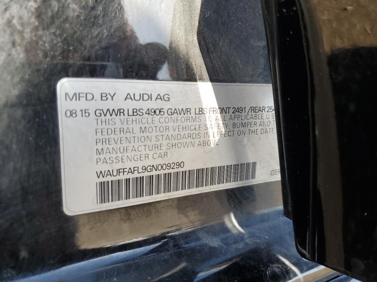 2016 Audi A4 Premium Plus S-Line VIN: WAUFFAFL9GN009290 Lot: 56243395