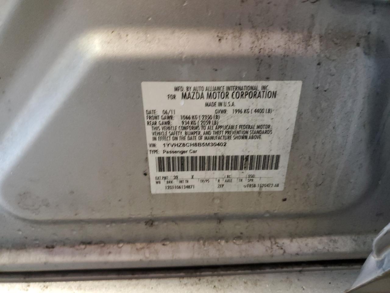 2011 Mazda 6 I VIN: 1YVHZ8CH8B5M30402 Lot: 56656315