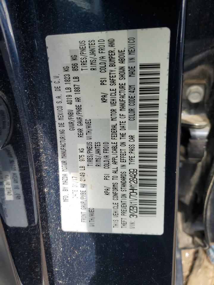 2017 Mazda 3 Touring VIN: 3MZBN1V70HM128489 Lot: 58464055