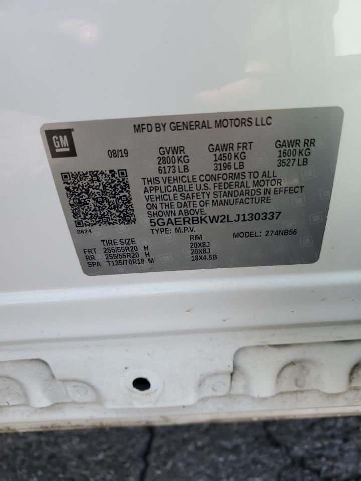 2020 Buick Enclave Essence VIN: 5GAERBKW2LJ130337 Lot: 56591925