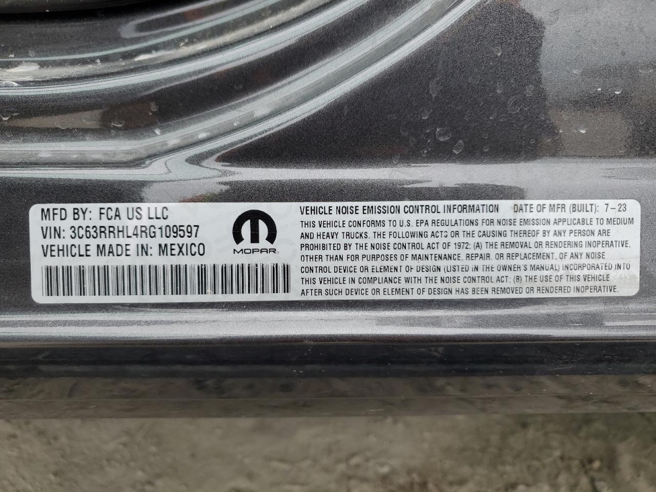 2024 Ram 3500 Big Horn VIN: 3C63RRHL4RG109597 Lot: 54506965
