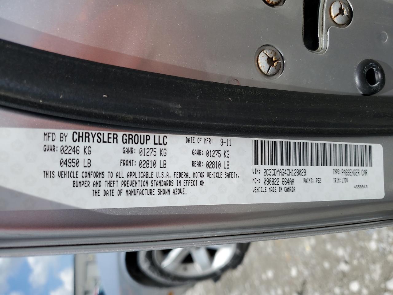 2012 Dodge Challenger Sxt VIN: 2C3CDYAG4CH128029 Lot: 56019565