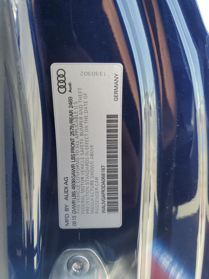 2013 Audi S5 Prestige VIN: WAUVGAFR3DA068187 Lot: 57087365