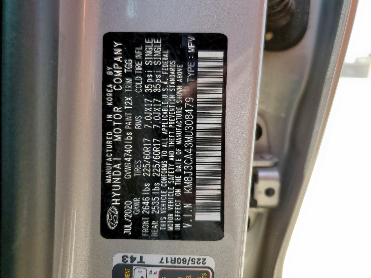 2021 Hyundai Tucson Limited VIN: KM8J3CA43MU308479 Lot: 52693725
