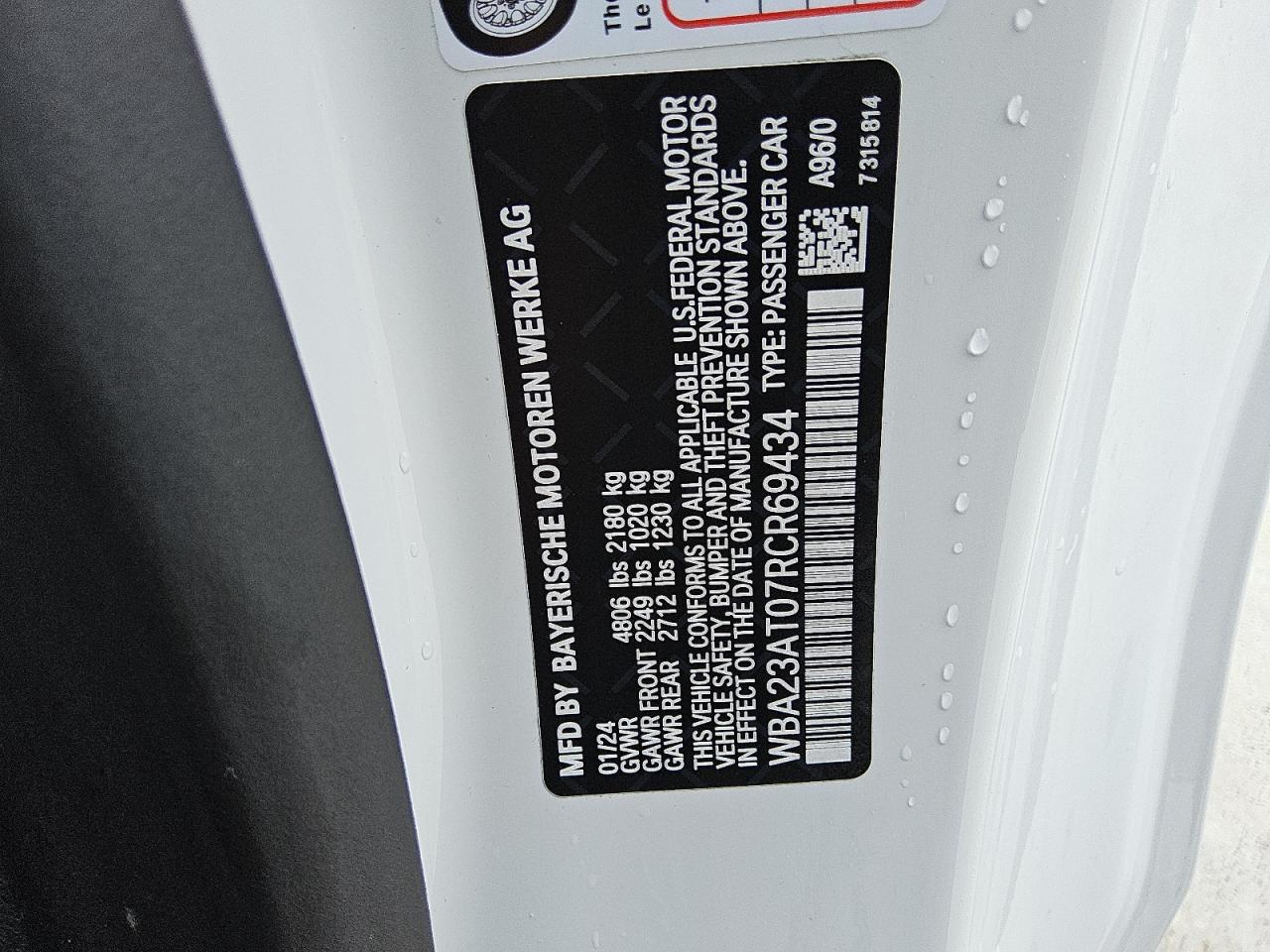 2024 BMW 430I VIN: WBA23AT07RCR69434 Lot: 56604555