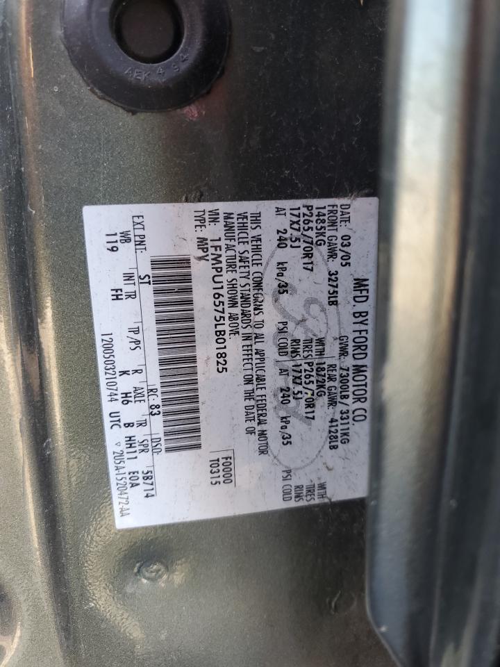 2005 Ford Expedition Xlt VIN: 1FMPU16575LB01825 Lot: 56002415