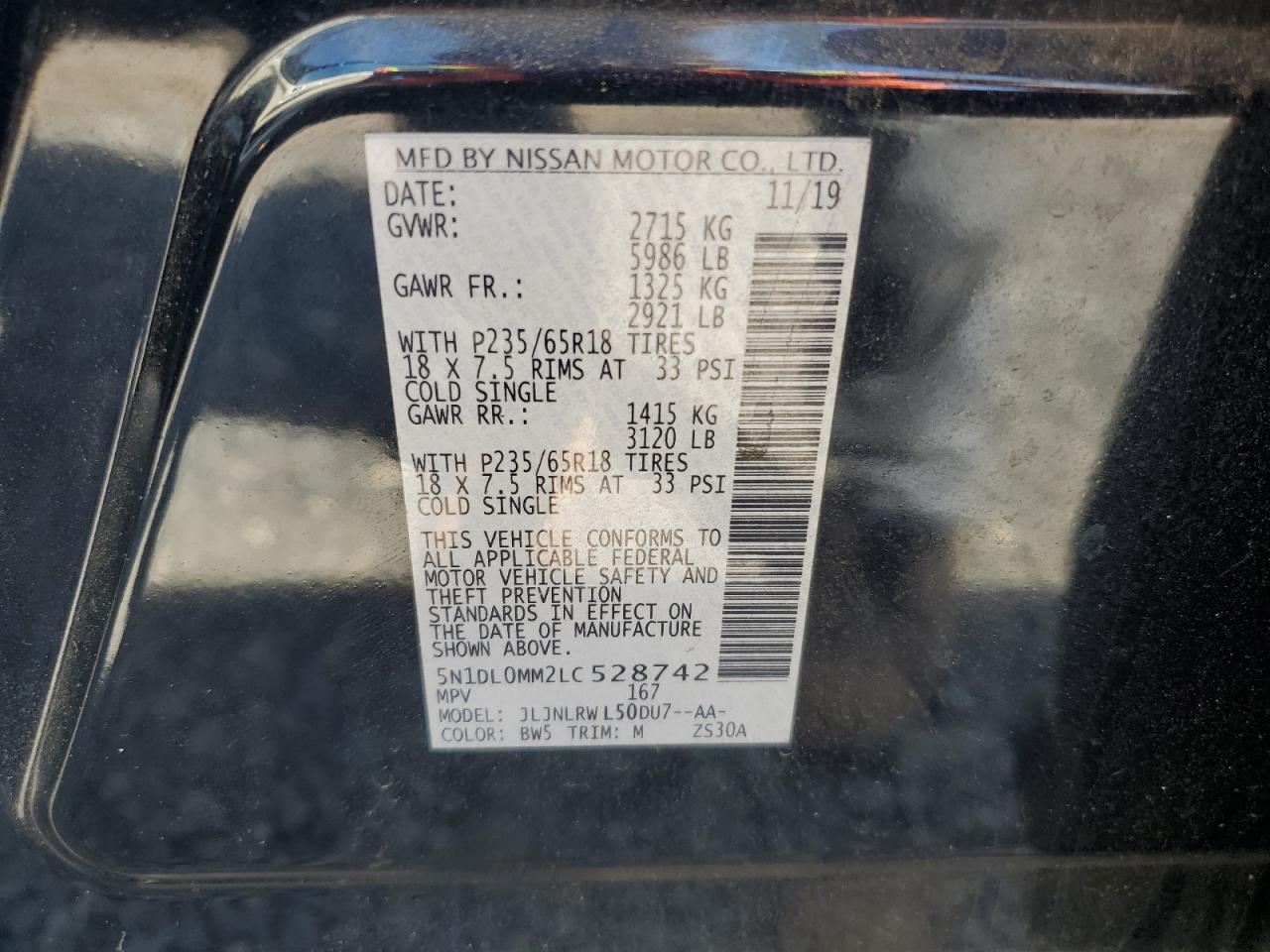 2020 Infiniti Qx60 Luxe VIN: 5N1DL0MM2LC528742 Lot: 56390605