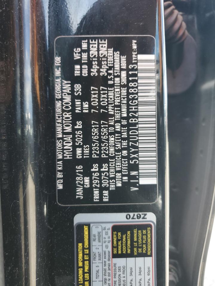 2017 Hyundai Santa Fe Sport VIN: 5XYZUDLB2HG388113 Lot: 57065415