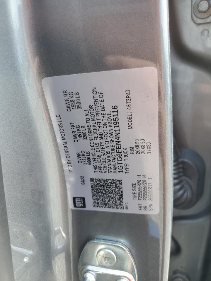 2022 GMC Canyon Denali VIN: 1GTG6EEN4N1195116 Lot: 57950885