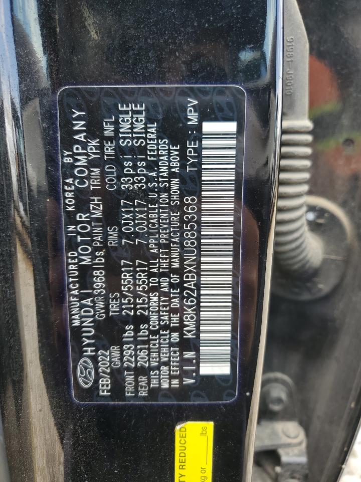 2022 Hyundai Kona Sel VIN: KM8K62ABXNU885368 Lot: 56975435