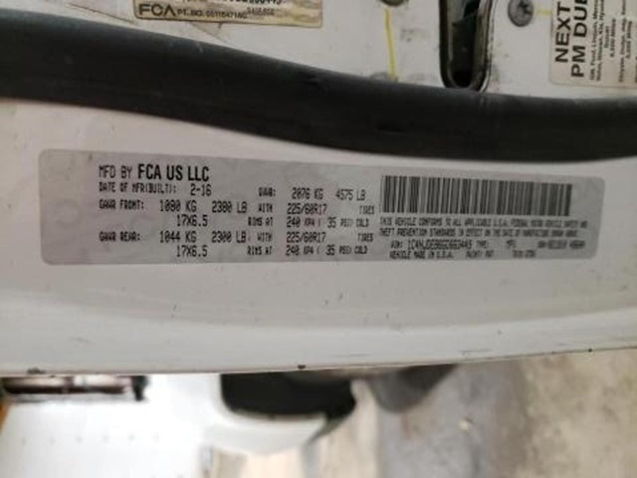 2016 Jeep Compass Latitude VIN: 1C4NJDEB6GD663449 Lot: 56901325