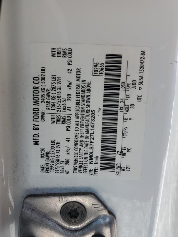 2020 Ford Transit Connect Xlt VIN: NM0LS7F27L1473205 Lot: 56726505
