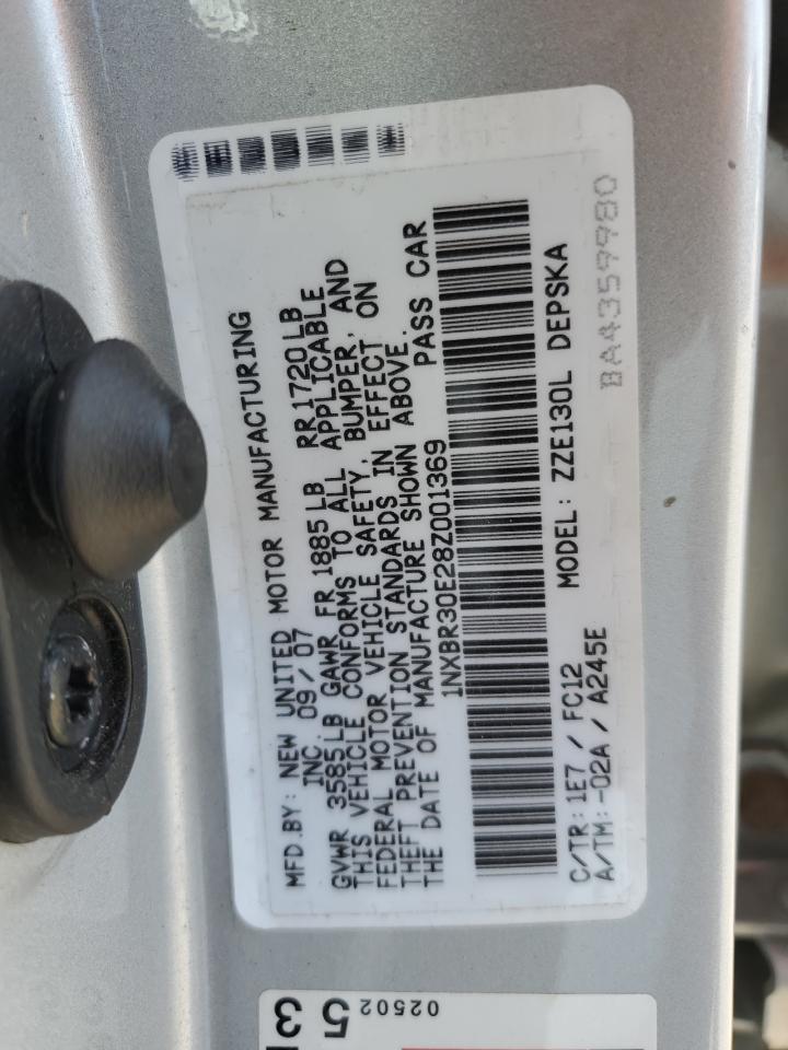 2008 Toyota Corolla Ce VIN: 1NXBR30E28Z001369 Lot: 57072815