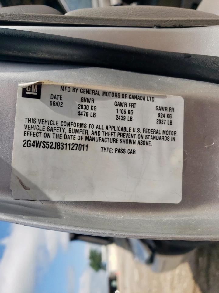 2003 Buick Century Custom VIN: 2G4WS52J831127011 Lot: 58418375