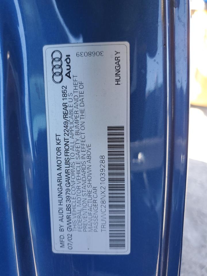 2002 Audi Tt Quattro VIN: TRUWC28NX21039288 Lot: 55531445