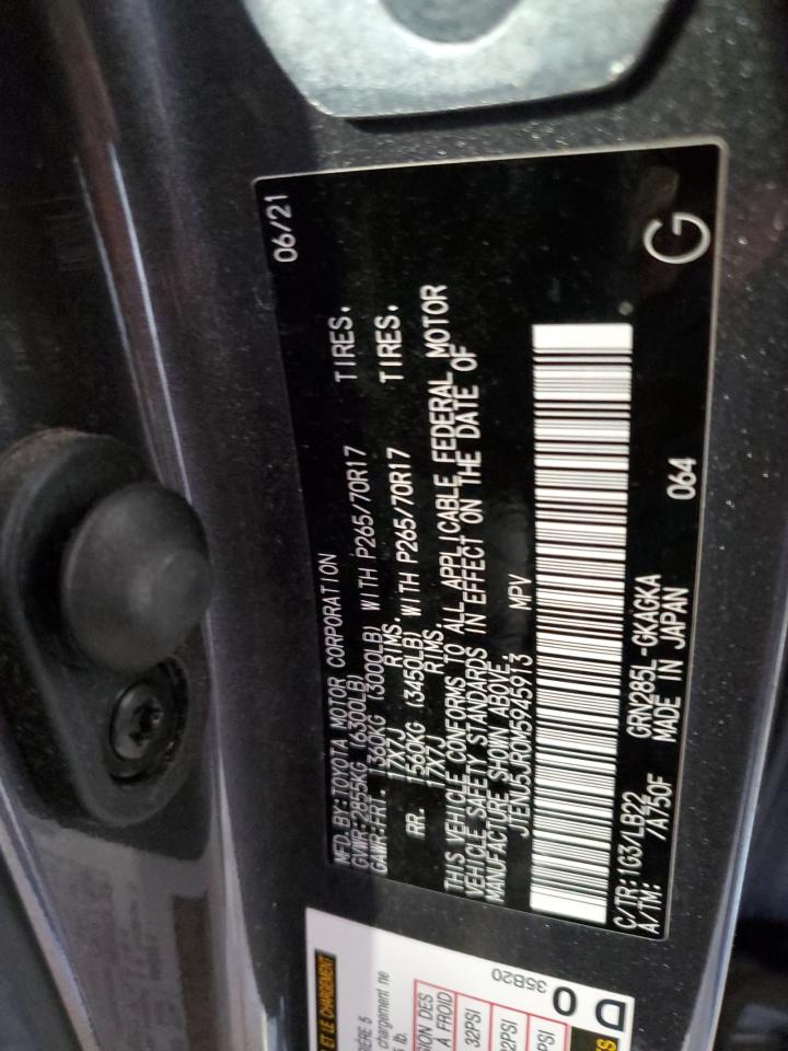2021 Toyota 4Runner Sr5/Sr5 Premium VIN: JTENU5JR0M5945913 Lot: 53485185