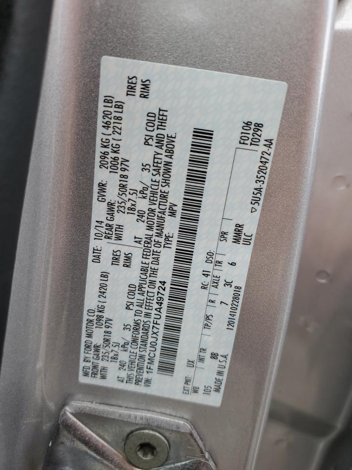 2015 Ford Escape Titanium VIN: 1FMCU0JX7FUA49724 Lot: 56676655