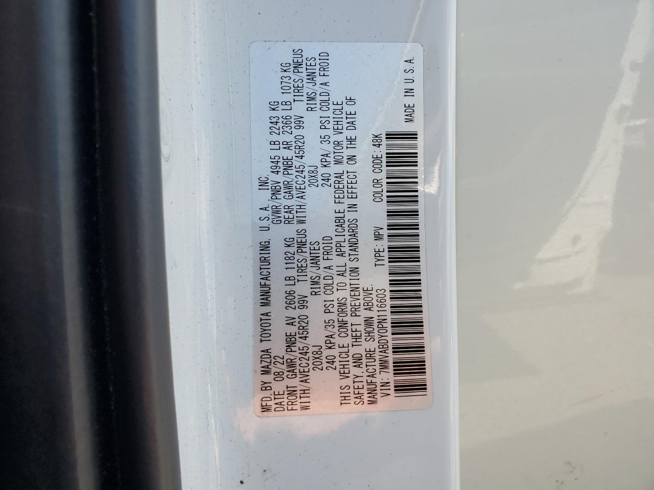 2023 Mazda Cx-50 Premium VIN: 7MMVABDY0PN116603 Lot: 59129185