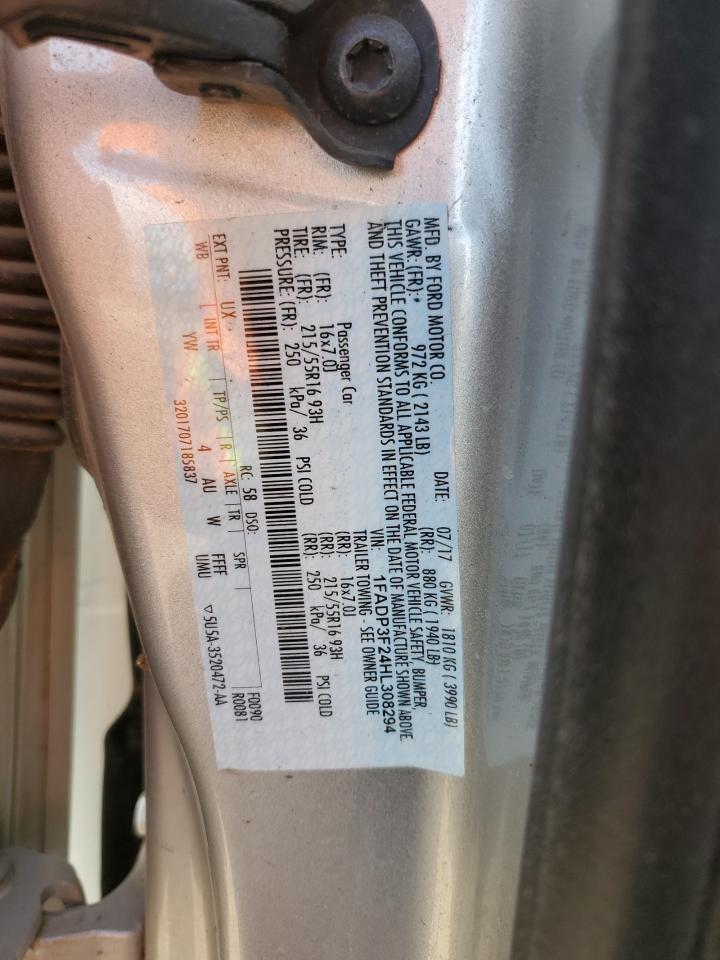 2017 Ford Focus Se VIN: 1FADP3F24HL308294 Lot: 56516265