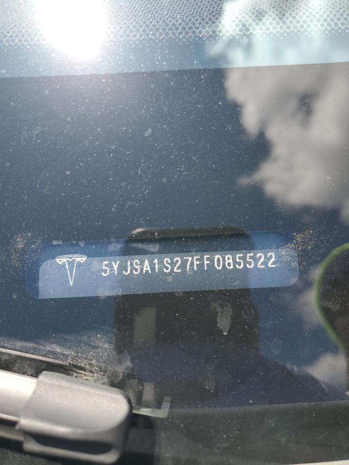 2015 Tesla Model S 70D VIN: 5YJSA1S27FF085522 Lot: 56579985
