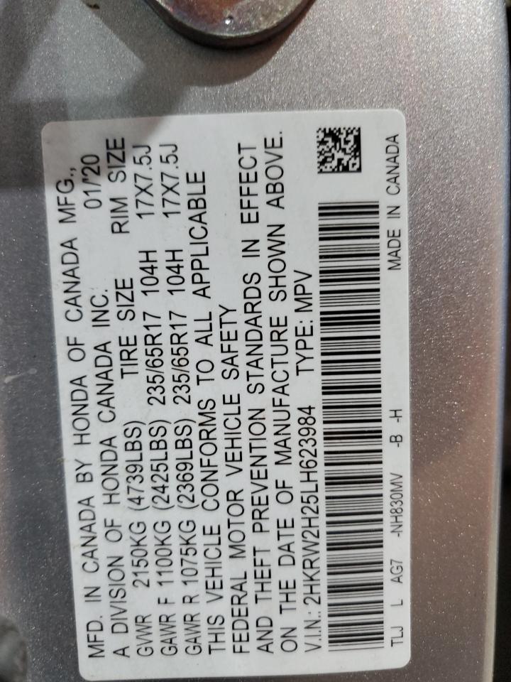 2020 Honda Cr-V Lx VIN: 2HKRW2H25LH623984 Lot: 58554065