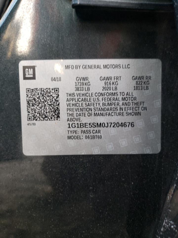 2018 Chevrolet Cruze Lt VIN: 1G1BE5SM0J7204676 Lot: 65281405