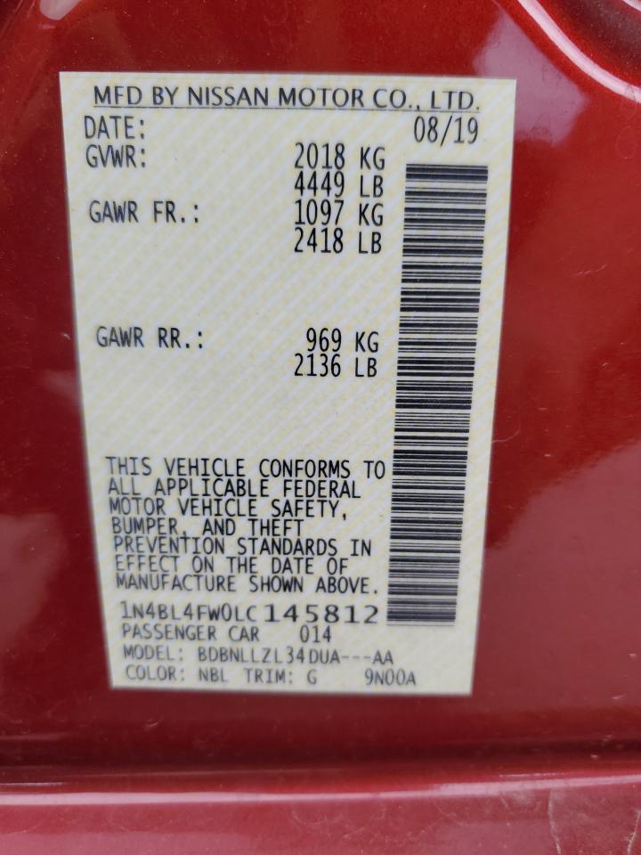 2020 Nissan Altima Platinum VIN: 1N4BL4FW0LC145812 Lot: 56656265