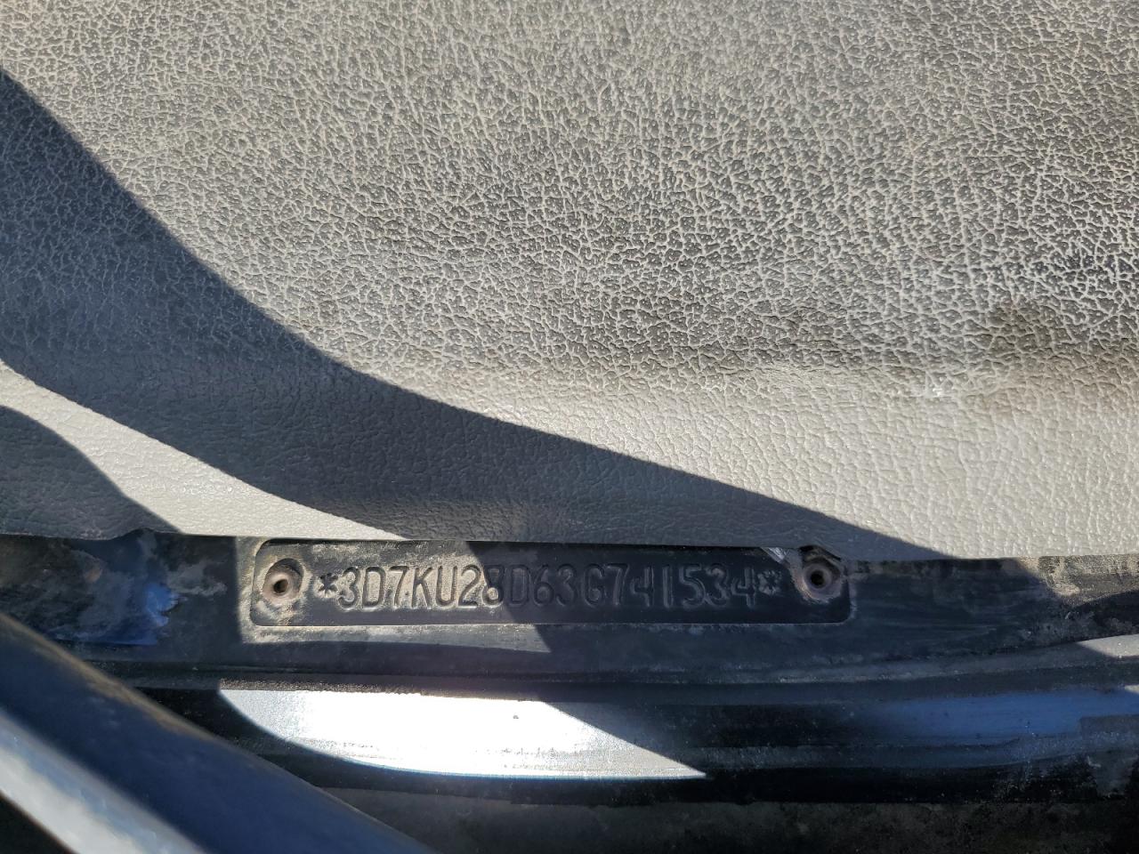 2003 Dodge Ram 2500 St VIN: 3D7KU28D63G741534 Lot: 56425285