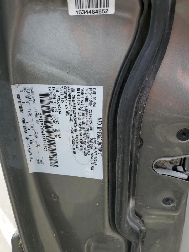 2004 Mercury Grand Marquis Gs VIN: 2MEFM74W34X649626 Lot: 56375265