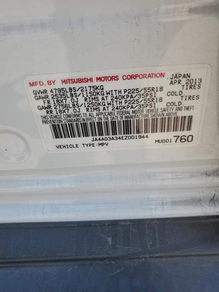 2014 Mitsubishi Outlander Se VIN: JA4AD3A34EZ001944 Lot: 55532255