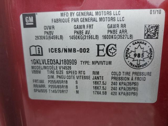 2010 GMC ACADIA SLE  
