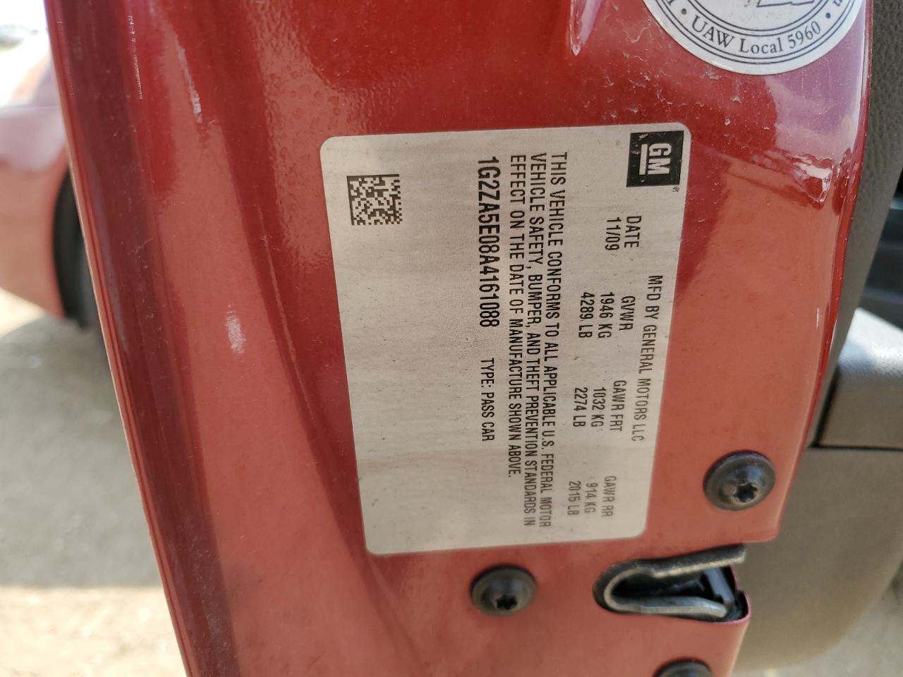 2010 Pontiac G6 VIN: 1G2ZA5E08A4161088 Lot: 56624675