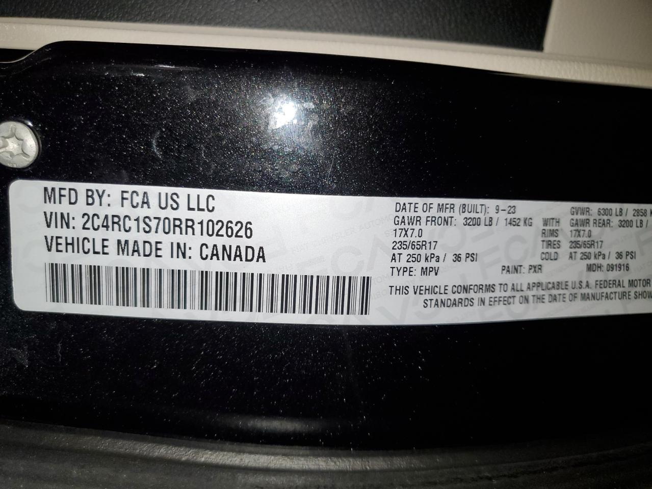 2024 Chrysler Pacifica Hybrid Select VIN: 2C4RC1S70RR102626 Lot: 56915225