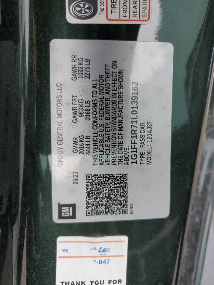 2020 Chevrolet Camaro Lz VIN: 1G1FF1R71L0139162 Lot: 56859075