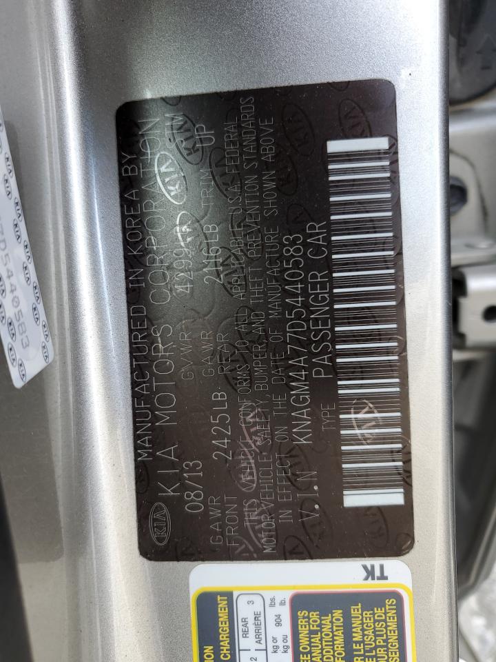 2013 Kia Optima Lx VIN: KNAGM4A77D5440583 Lot: 57644375