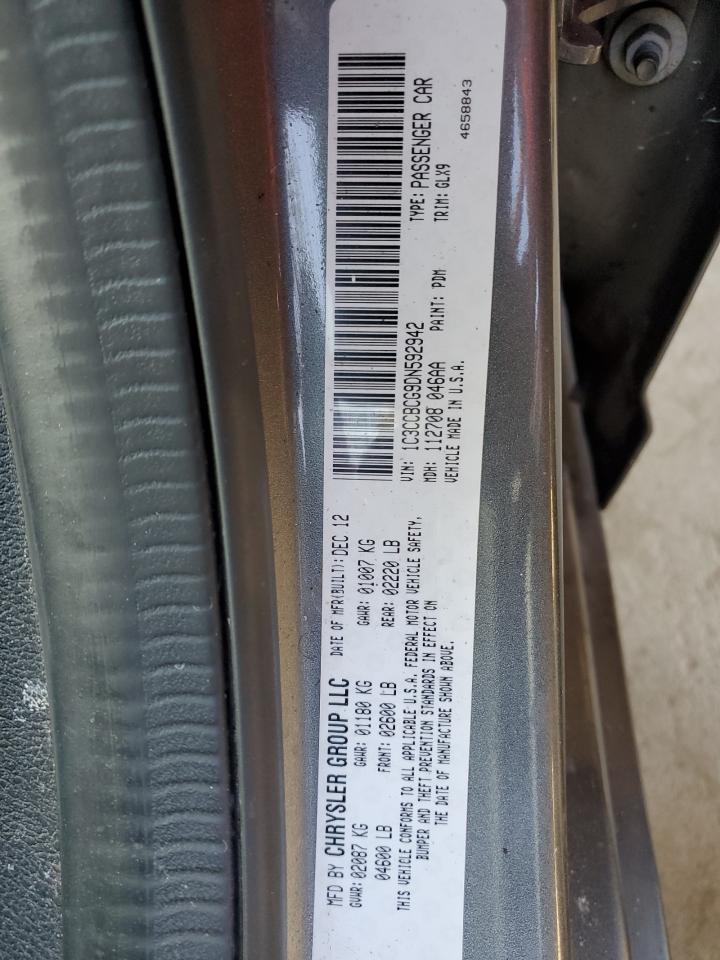 2013 Chrysler 200 Limited VIN: 1C3CCBCG9DN592942 Lot: 57446035