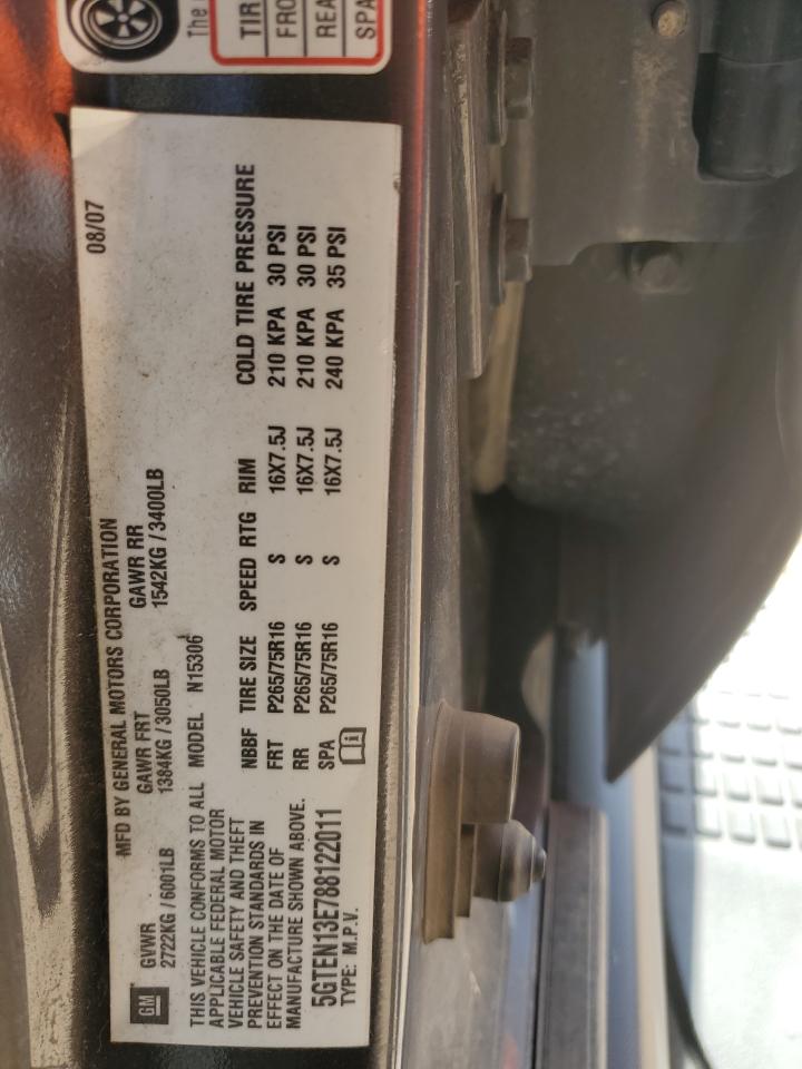 2008 Hummer H3 VIN: 5GTEN13E788122011 Lot: 55663095