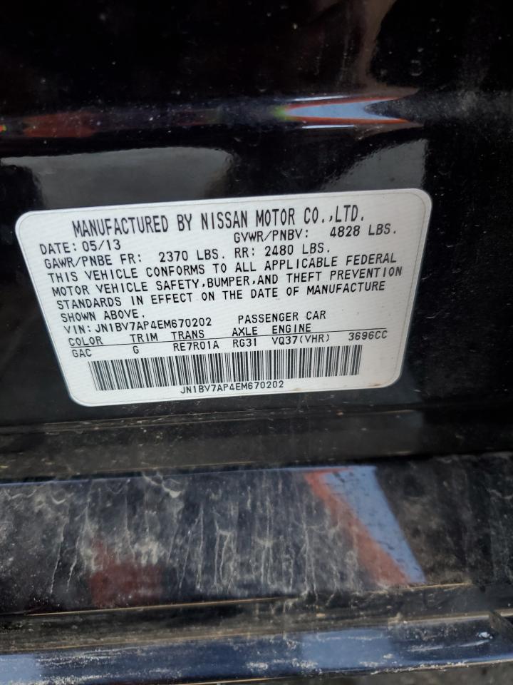 2014 Infiniti Q50 Base VIN: JN1BV7AP4EM670202 Lot: 56313155