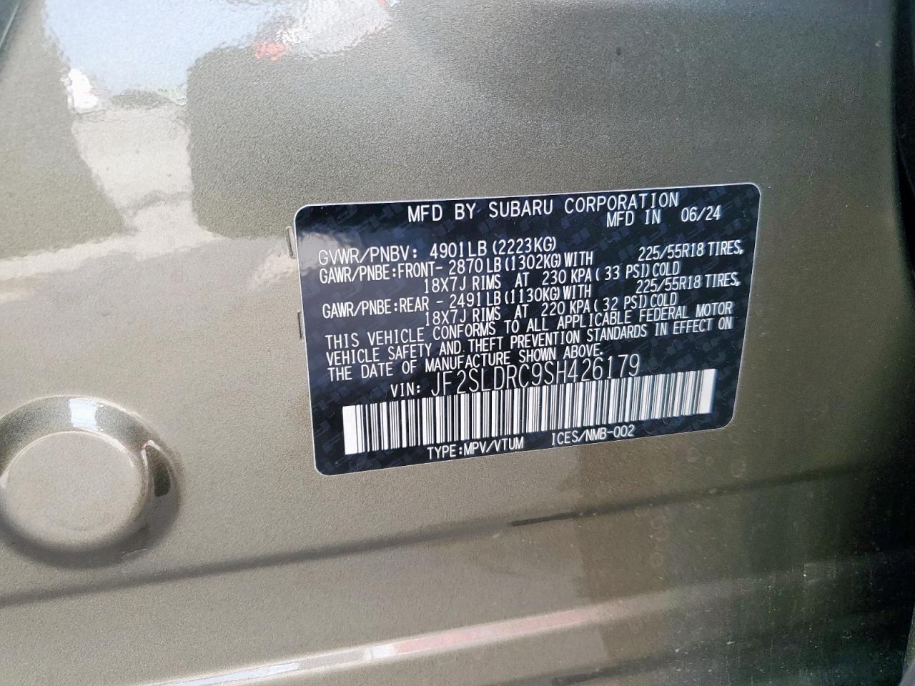 2025 Subaru Forester Limited VIN: JF2SLDRC9SH426179 Lot: 56785935