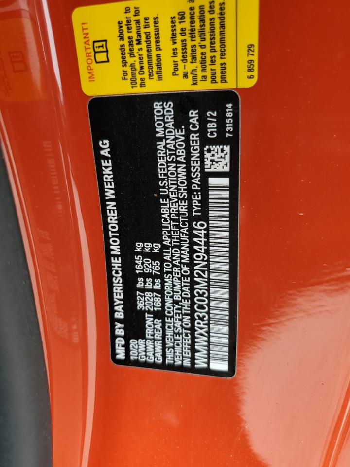 2021 Mini Cooper VIN: WMWXR3C03M2N94446 Lot: 56406585