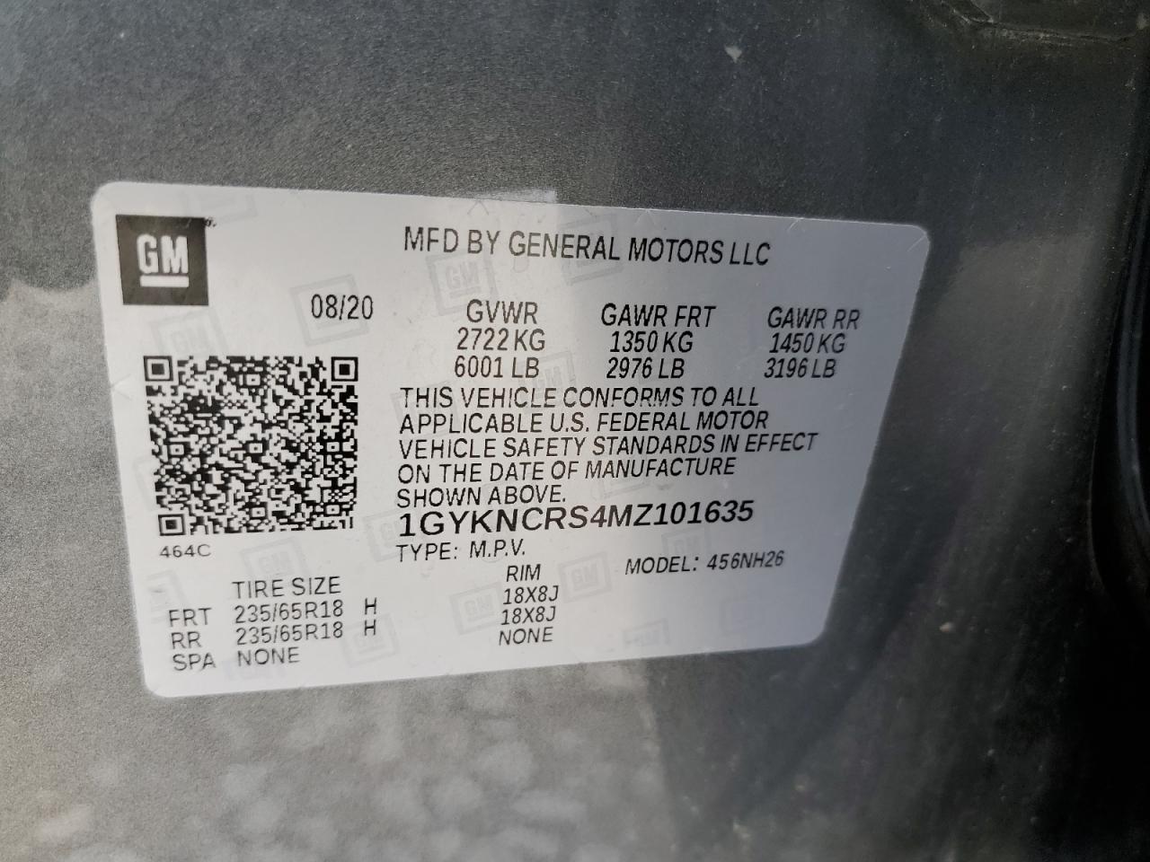 2021 Cadillac Xt5 Premium Luxury VIN: 1GYKNCRS4MZ101635 Lot: 56277275