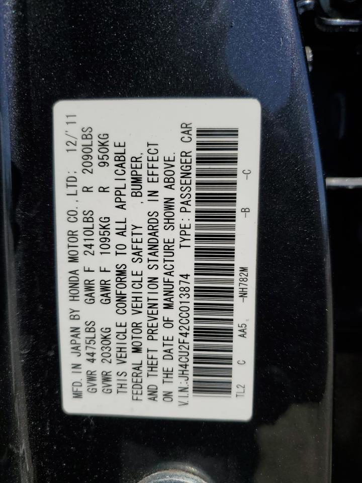 2012 Acura Tsx VIN: JH4CU2F42CC013874 Lot: 56993695
