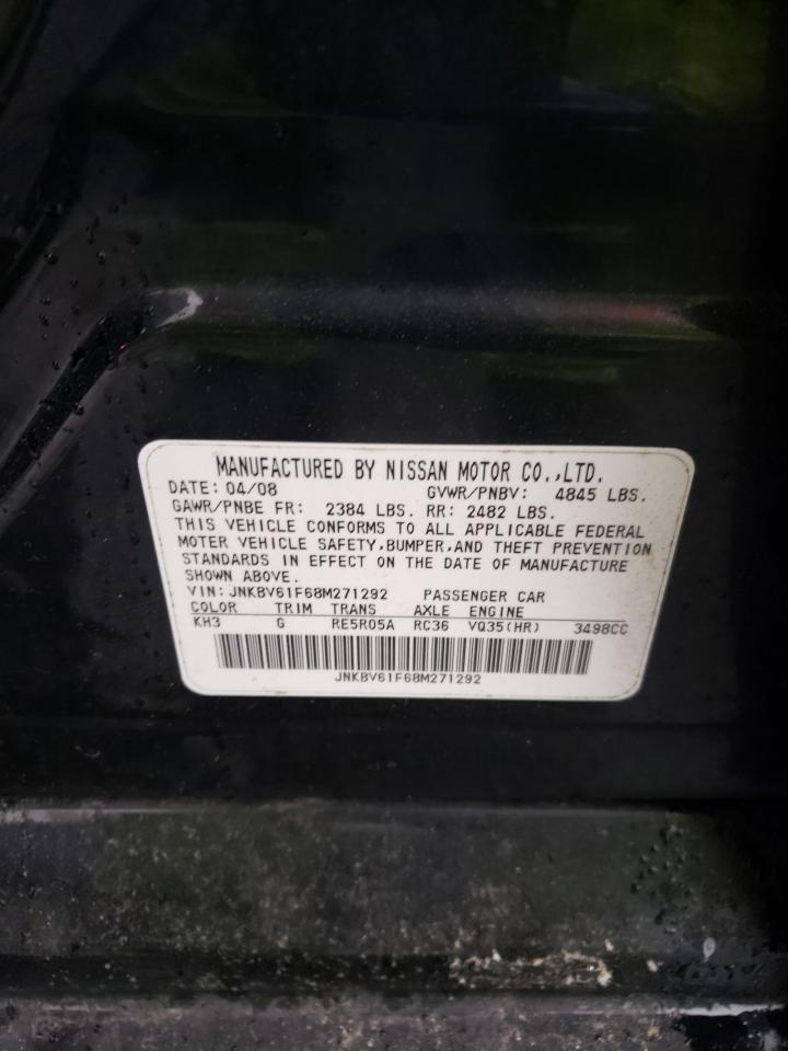 2008 Infiniti G35 VIN: JNKBV61F68M271292 Lot: 57884815