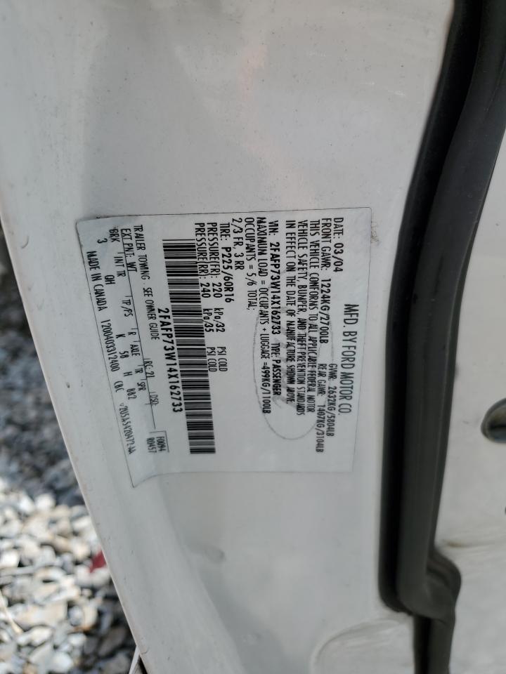 2004 Ford Crown Victoria VIN: 2FAFP73W14X162733 Lot: 56578055