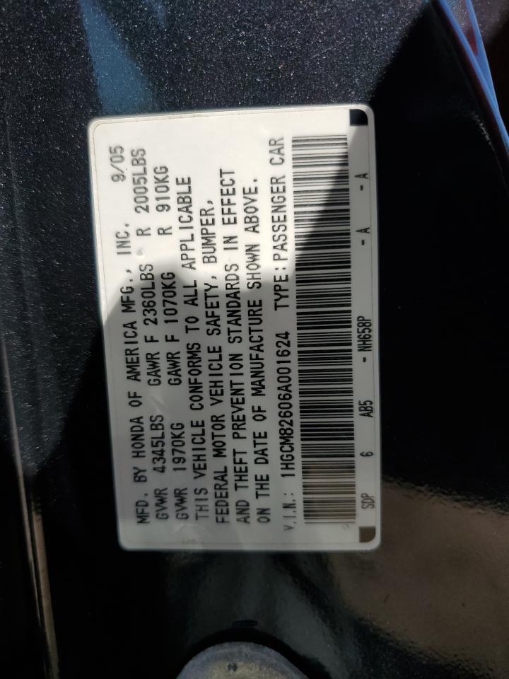 2006 Honda Accord Ex VIN: 1HGCM82606A001624 Lot: 56376585