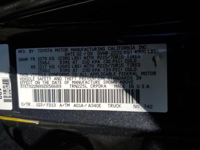 2009 TOYOTA TACOMA ACCESS CAB