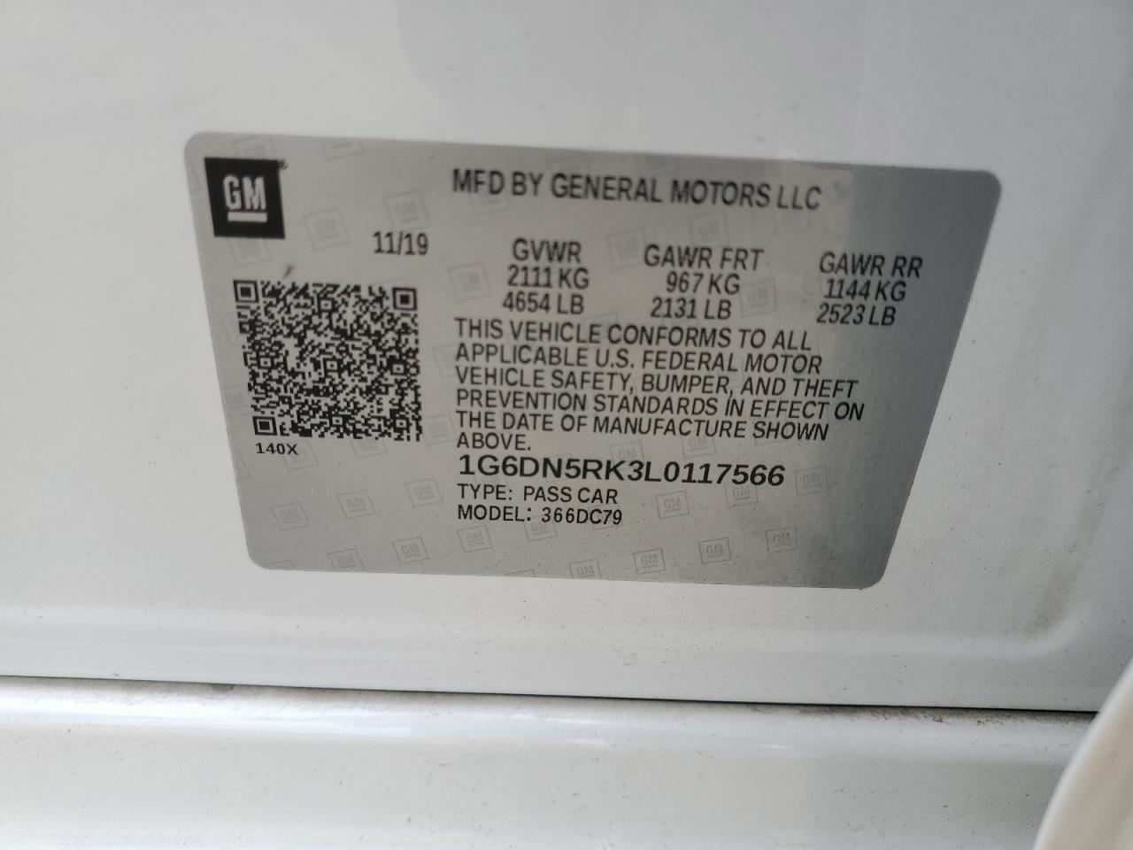 2020 Cadillac Ct5 Premium Luxury VIN: 1G6DN5RK3L0117566 Lot: 58163615