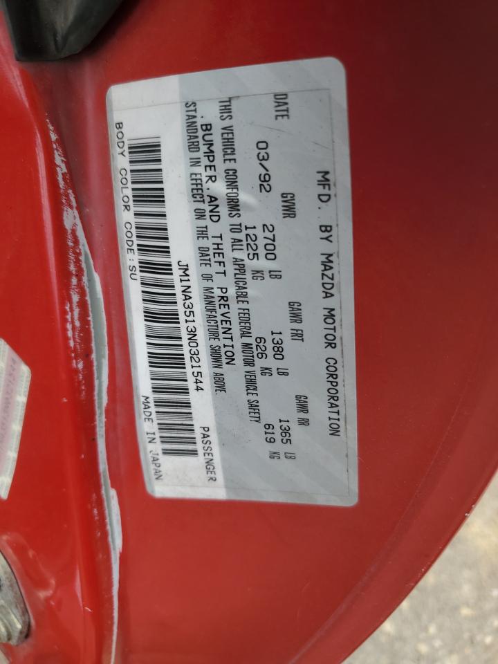 1992 Mazda Mx-5 Miata VIN: JM1NA3513N0321544 Lot: 55889295