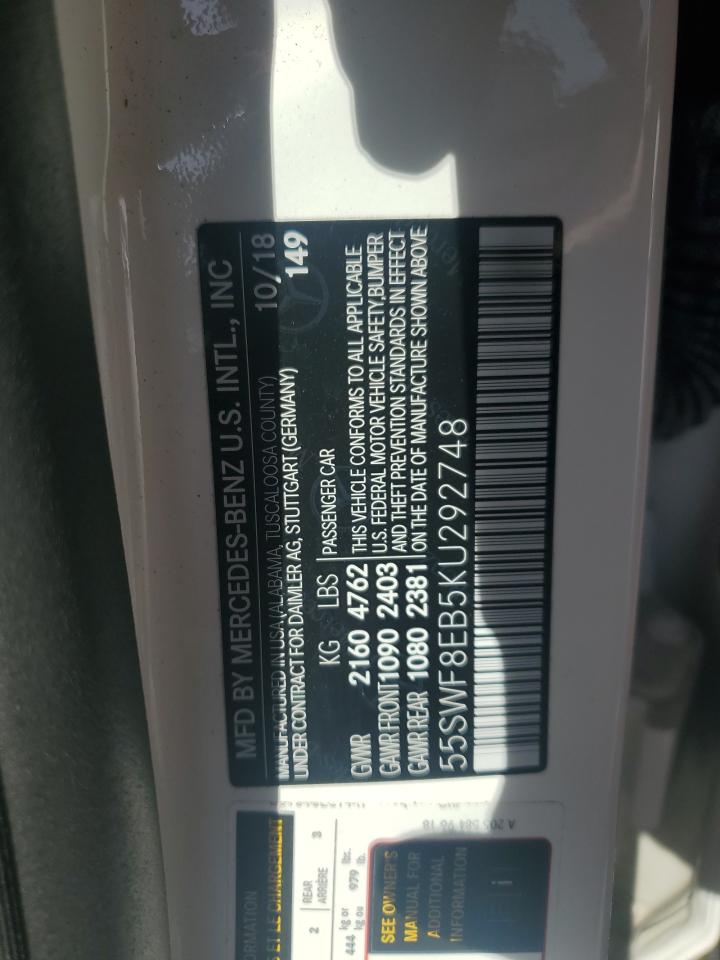 55SWF8EB5KU292748 2019 Mercedes-Benz C 300 4Matic