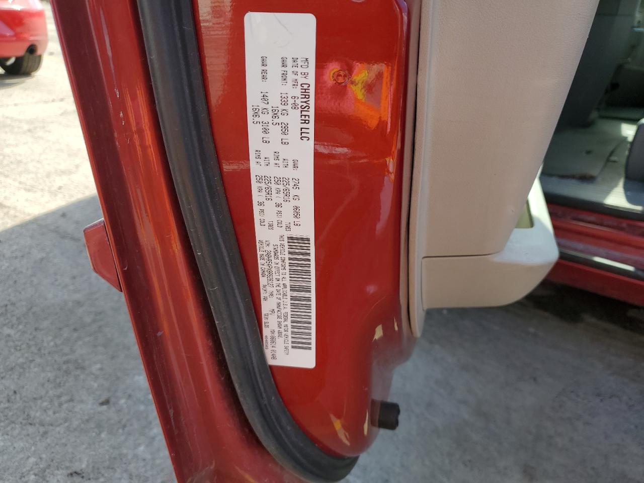 2008 Chrysler Town & Country Touring VIN: 2A8HR54PX8R828127 Lot: 57056505
